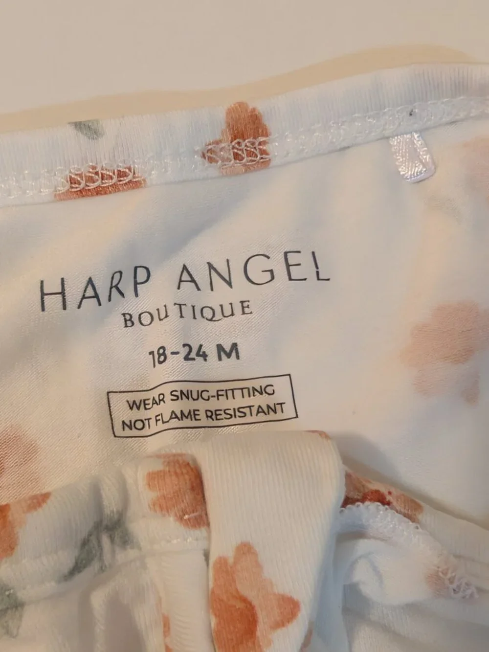 Baby floral bamboo ruffle baby zip sleeper, size 18-24 months